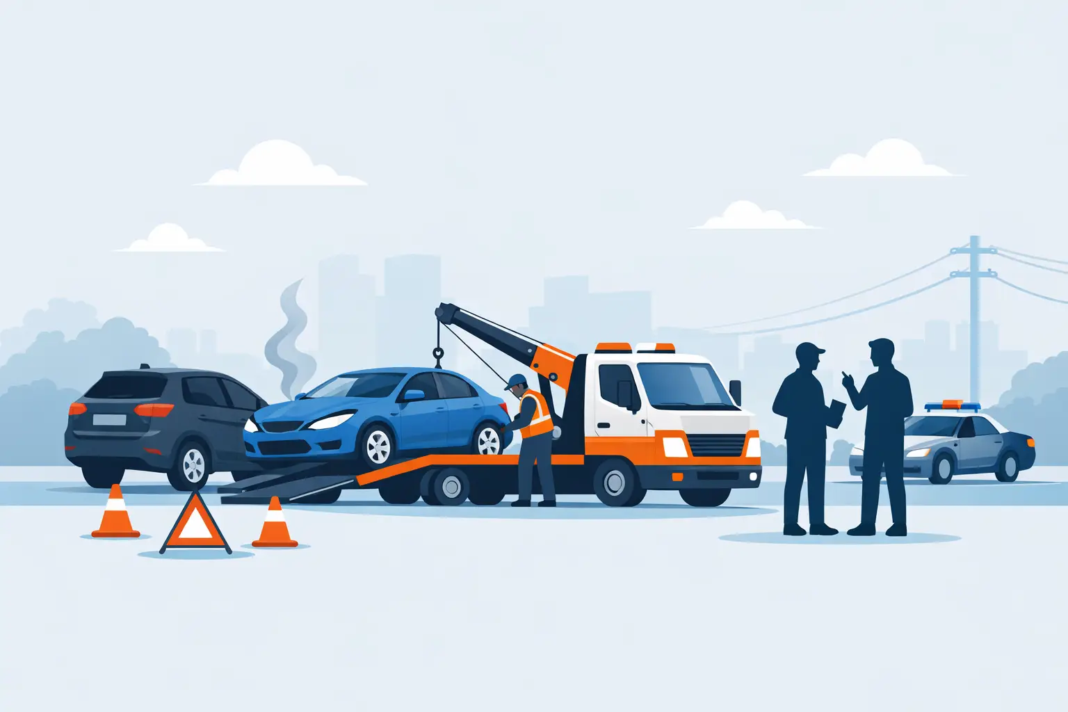 Accident Scene Towing Example Explained