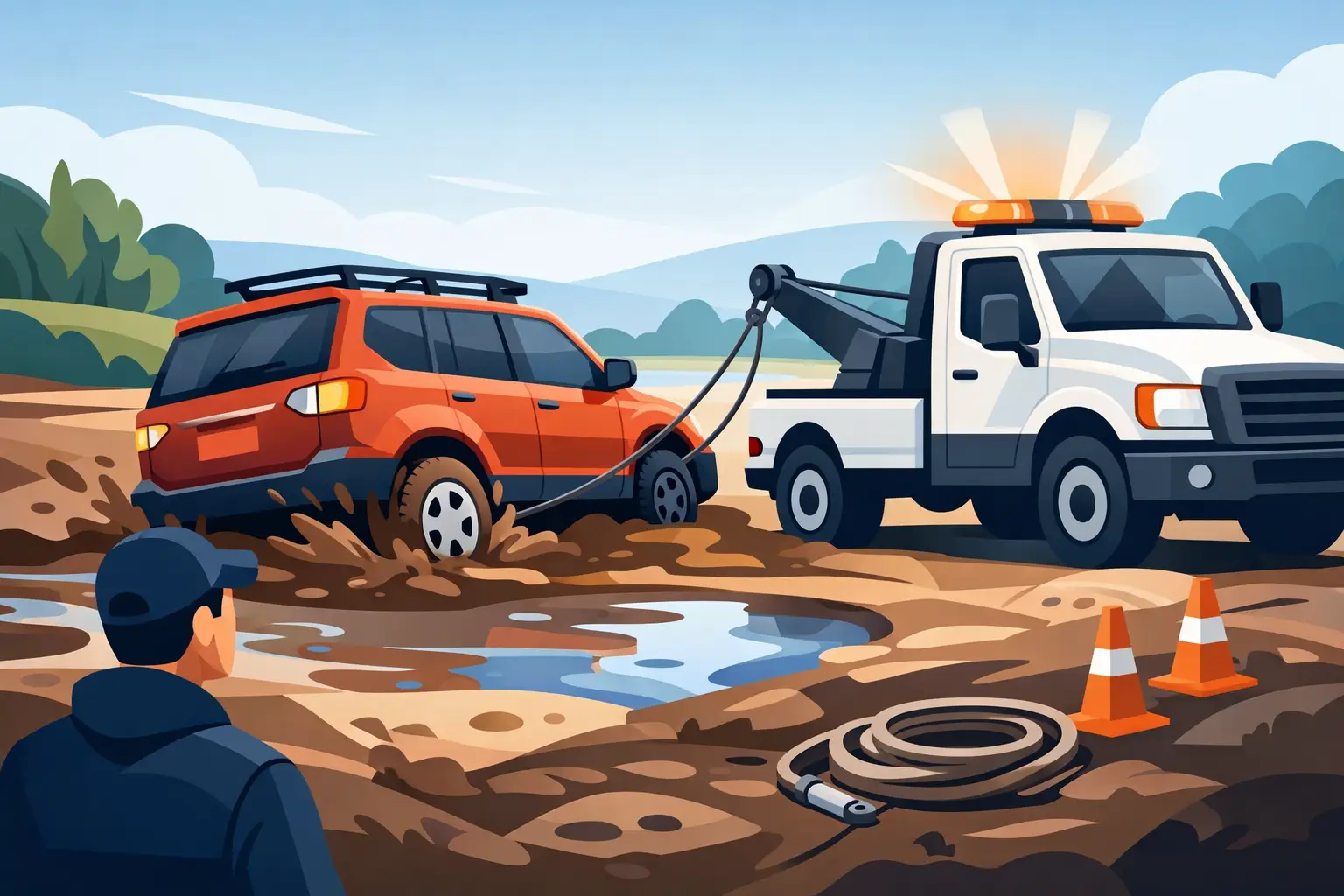 Car Stuck in Mud? Get Safe Recovery Fast