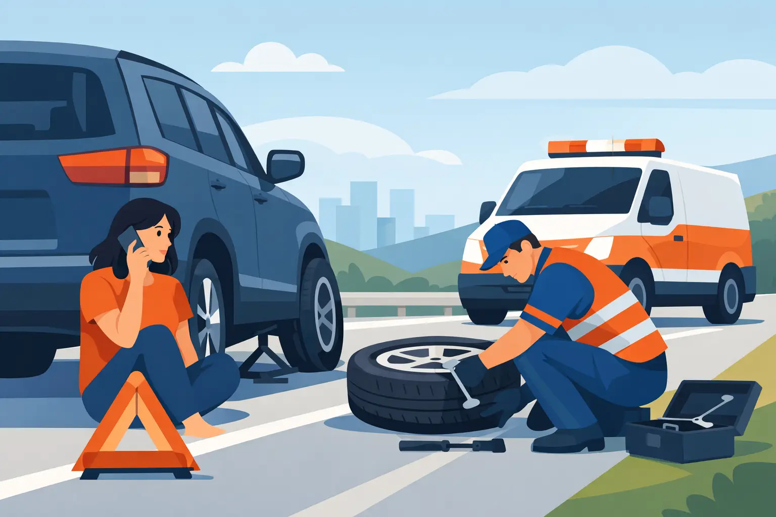 How Emergency Tire Service Works When You’re Stranded