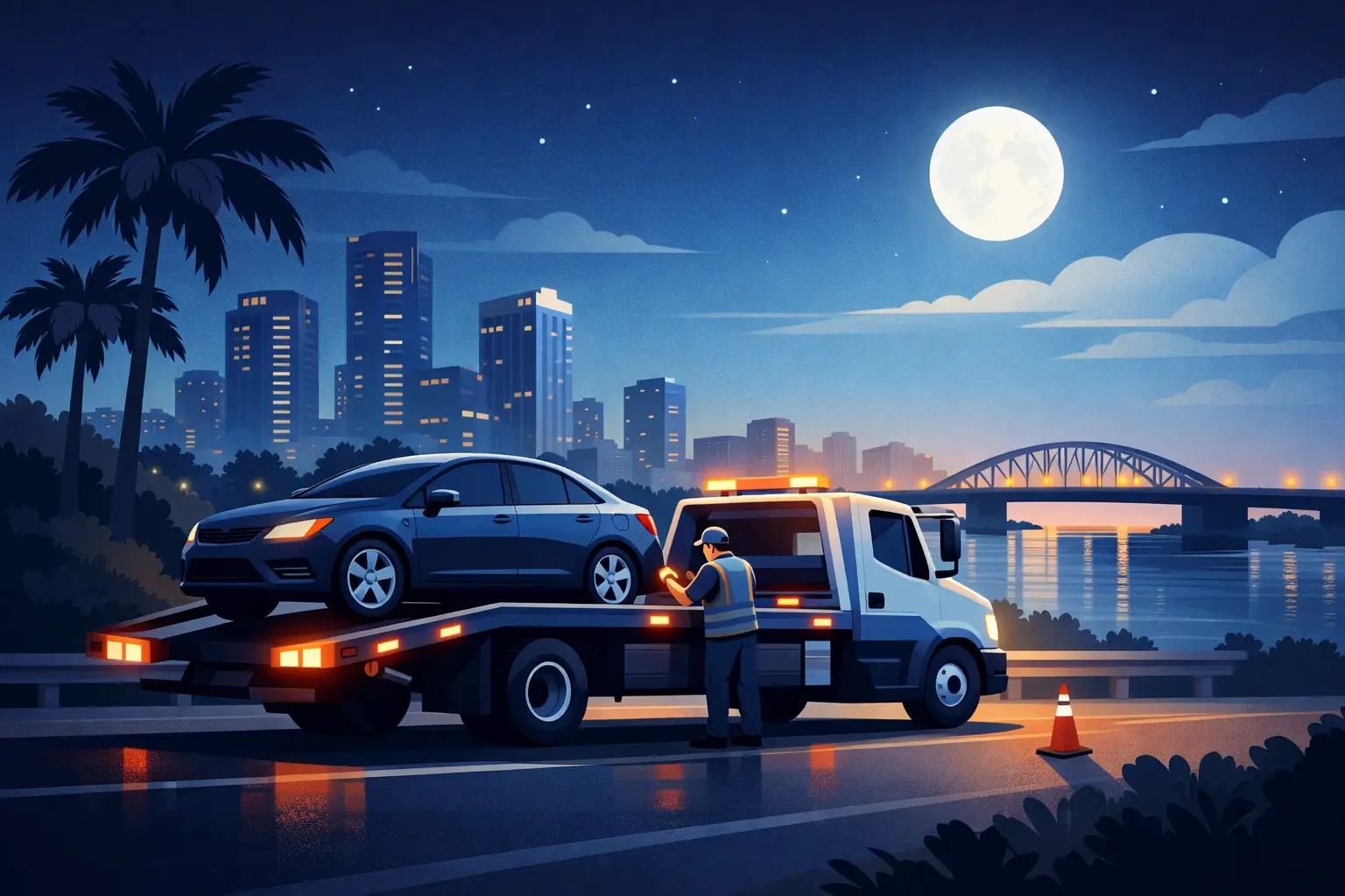 Overnight Towing for Breakdowns in South Florida