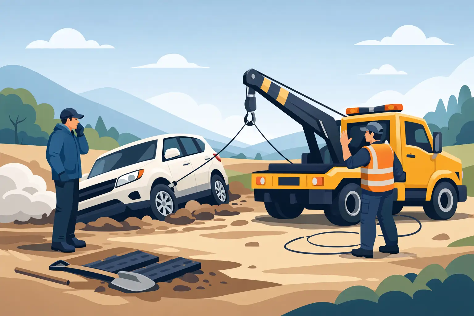 Recovering a Stuck Car Safely Without Making It Worse