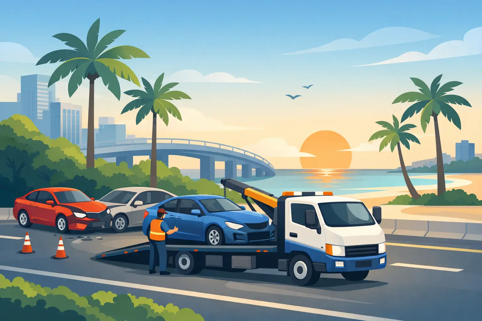 Guide to Towing After Collisions in South Florida
